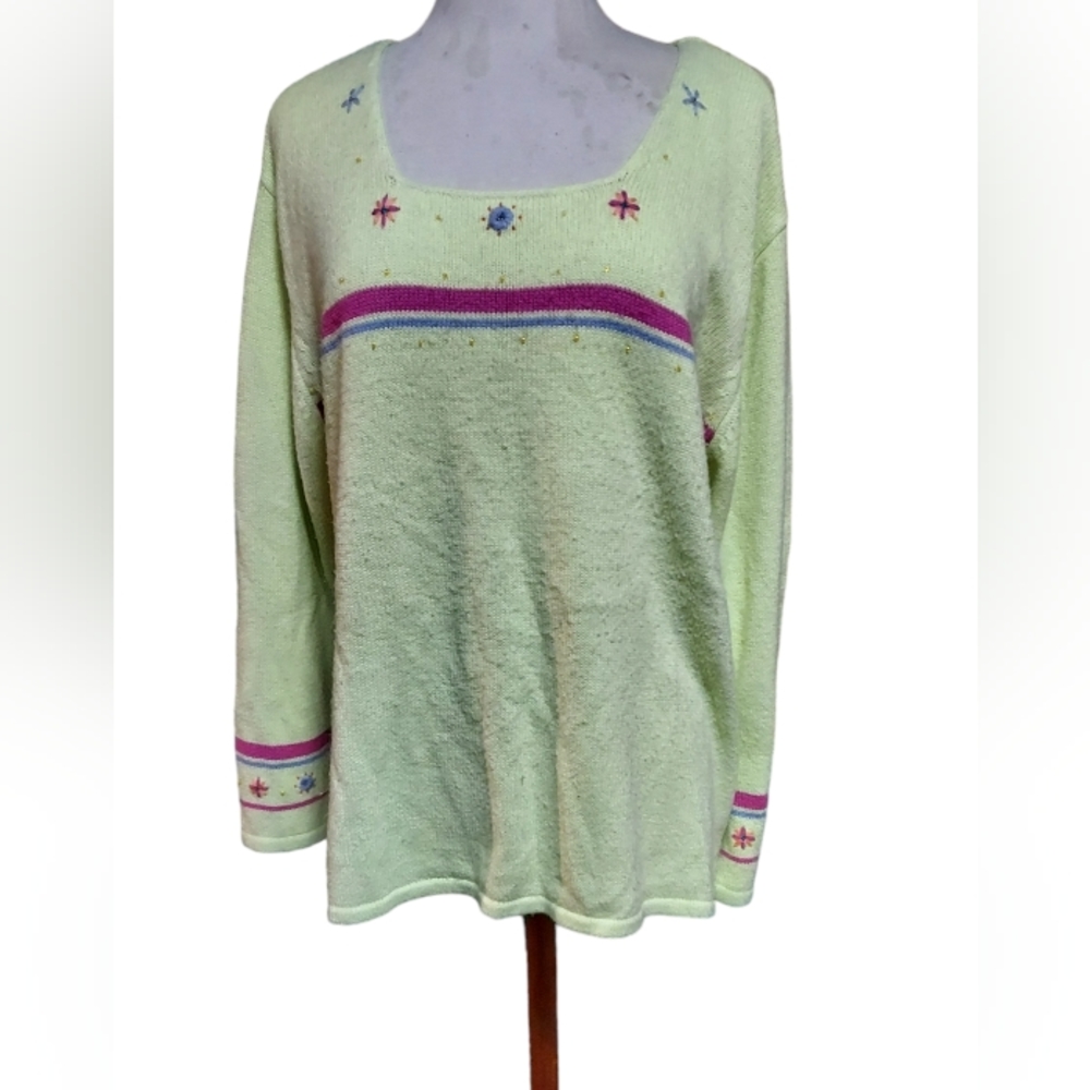 - Xhilaration 3x Sweatshirt Top Shirt Sweater Blouse Knit Pullover Neon Ye…